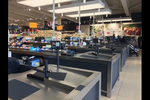 Longer, more modern checkouts also feature in Lidl's 'metropolitan' store.